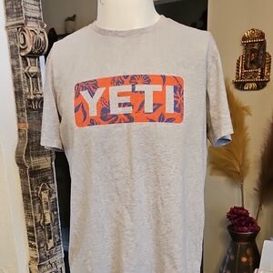 Yeti Gray and Orange Short Sleeve Tee